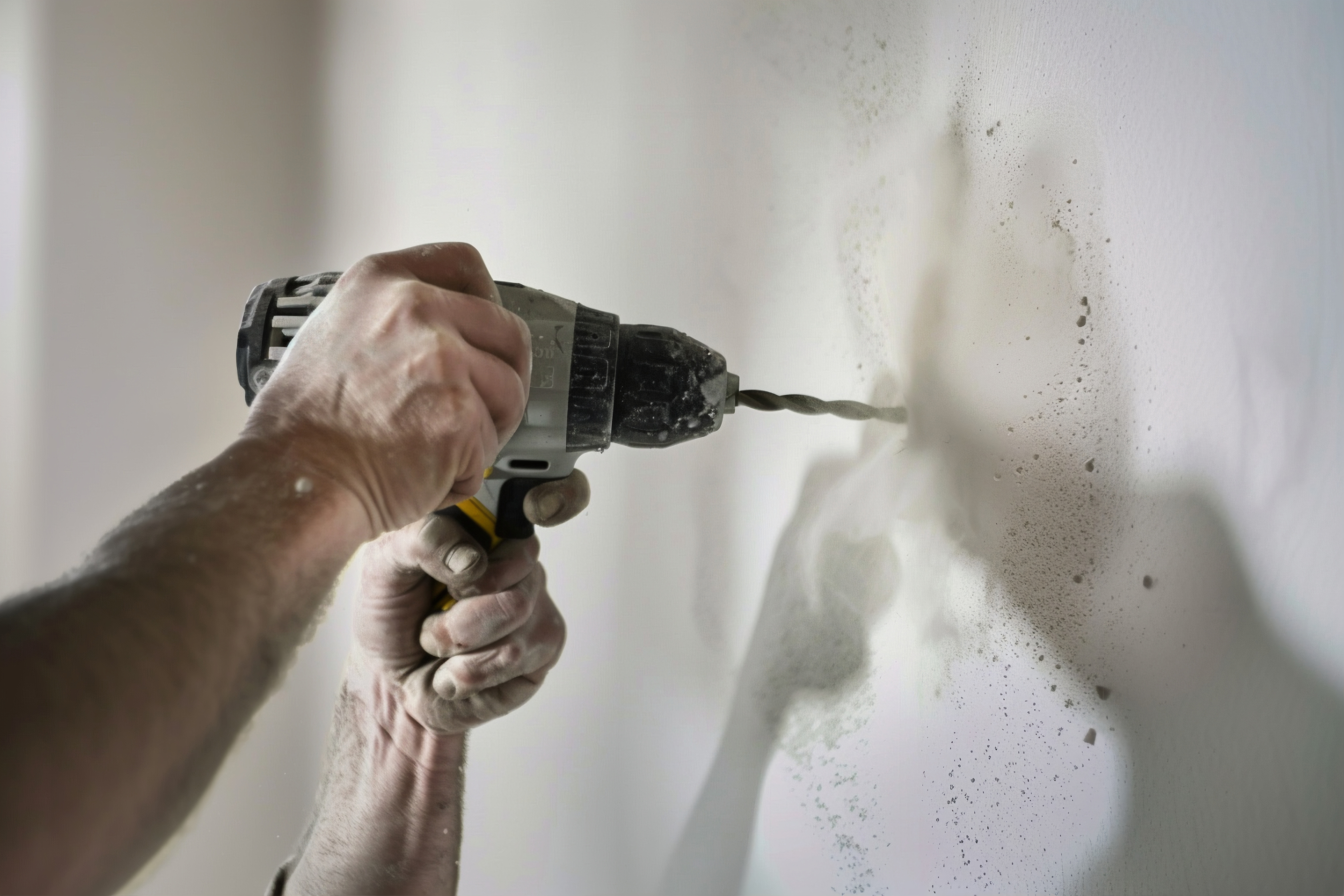 Vrtací práce – police, TV, držáky